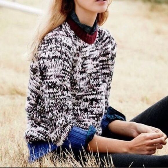 J. Crew Marled Color Block Ribbing Wool Blend Sweater S - Picture 1 of 8